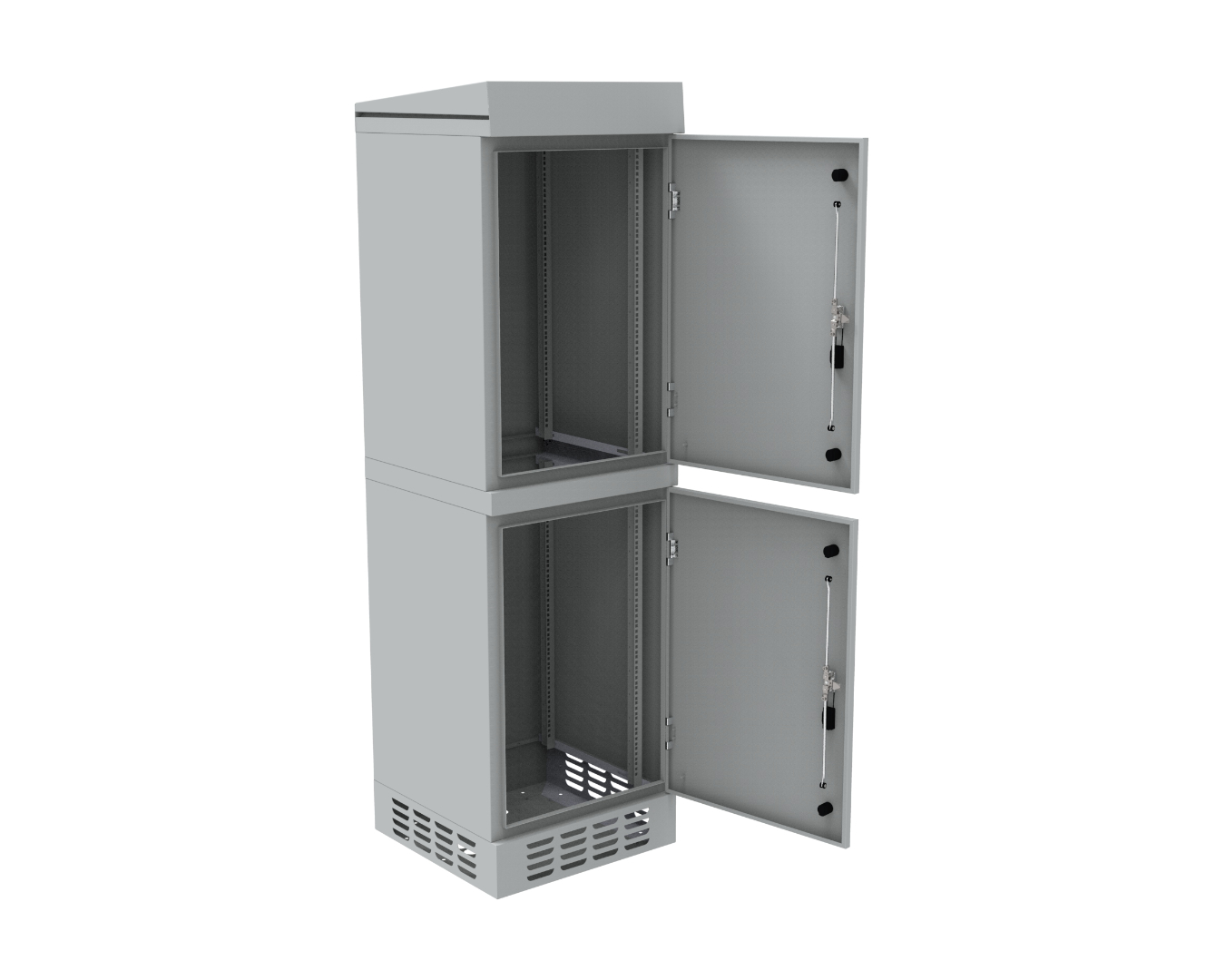 Outdoor cabinets - free-standing: SZWM-610/2090/610-P-19"-36U-S-R7035